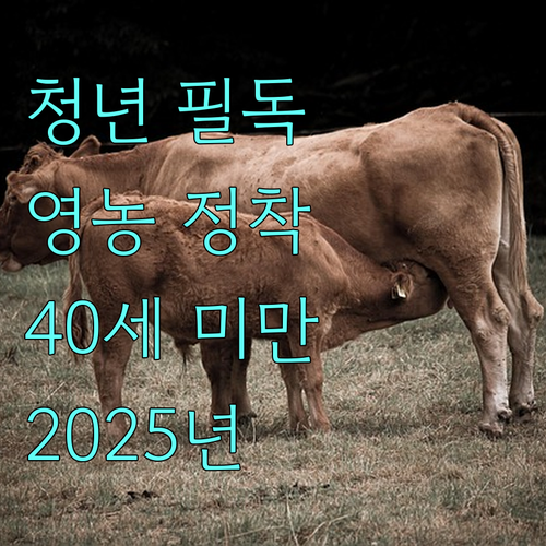 만 40세 미만 필독 2025 청년후계농 영농정착 지원 프로그램