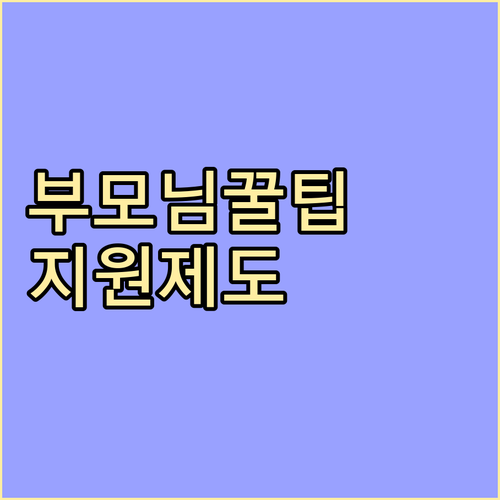 내 부모님을 위한 꿀팁: 노인 지원 제도, 이것만 알면 끝!
