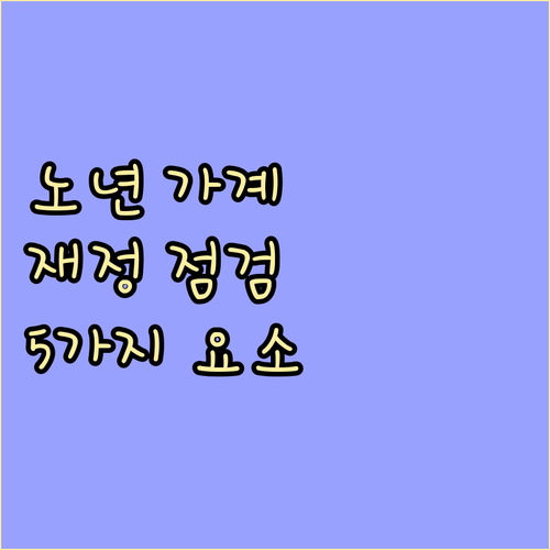 노인 가계 재정 점검: 5가지 핵심 요소와 현명한 조치 방안