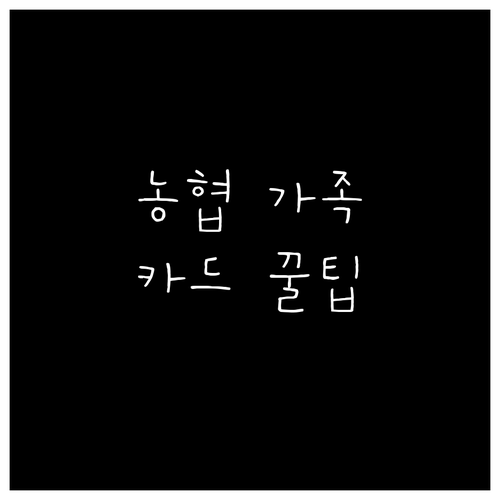 NH농협 가족카드, 알고 쓰면 득! 발급 조건 및 혜택 총정리