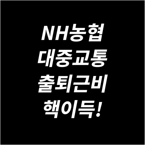 NH농협 올바른 대중교통카드: 출퇴근 비용 절감, 전월 실적 조건 및 혜택 상세 안내