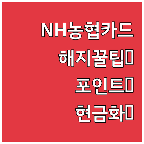 NH농협카드 해지? 남은 포인트 현금화부터 챙기세요!