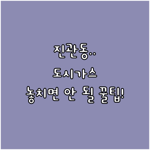 은평구 진관동 도시가스 신청부터 요금 납부까지