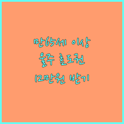 만 65세 이상 2025 울주군 효도이용권 12만원 받기