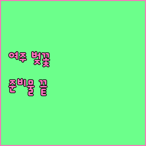 2026 여주 벚꽃 축제 방문 전 확인사항 준비물과 교통 정보