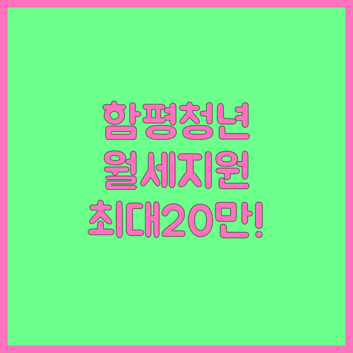 함평군 청년 월세 지원 사업 소득 기준 및 제외 대상 확인