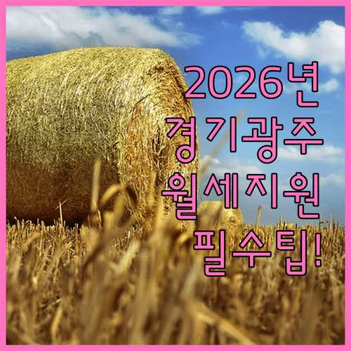 2026년 경기도 광주 청년월세지원 신청 및 지급일 정리