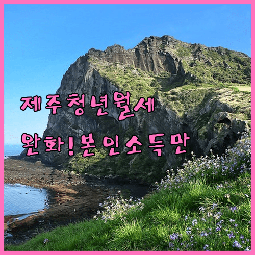 2026 제주 청년월세 조건 완화 본인 소득 기준만 확인