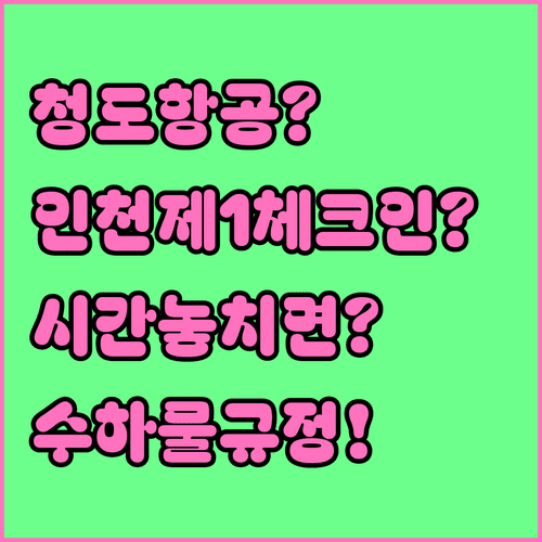 청도항공 인천 제1터미널 체크인 시간과 수하물 규정